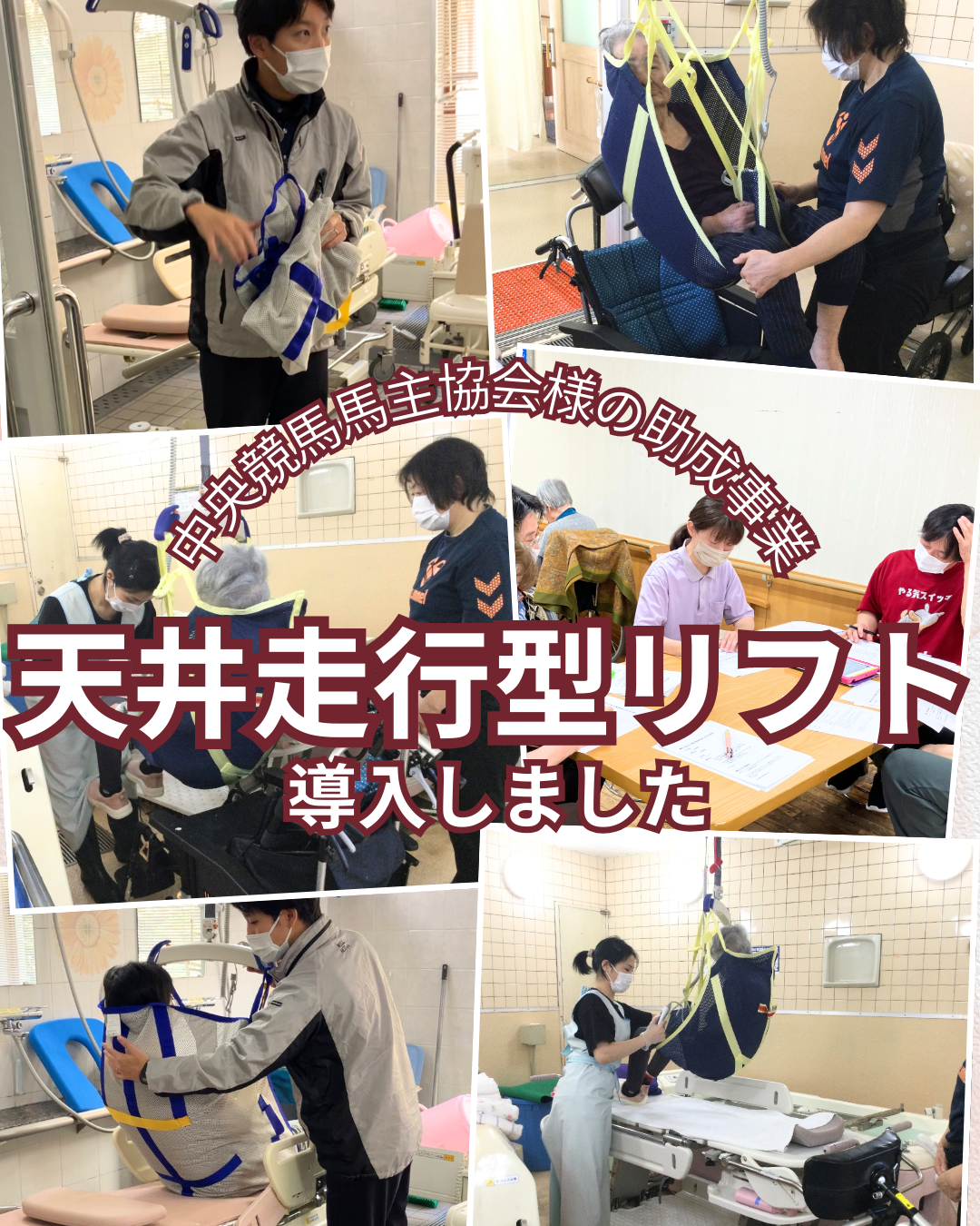 中央競馬馬主協会様の助成事業を受け天井走行型リフトを導入しました